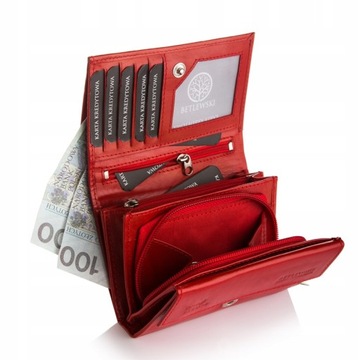 Женский кожаный кошелек Betlewski, маленький, для карт, документов, сумочки, подарка