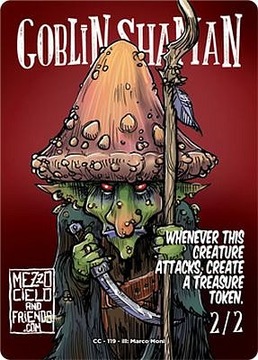 Karta Magic: Token Goblin Shaman MTG token 2/2 Unikat Marco Moni