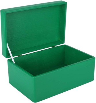 Pudełko drewniane zielone z wiekiem 30x20x14 cm