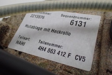 4H0863412 ROLETA ELEKTRICKÁ ZADNÍ AUDI A8 D4