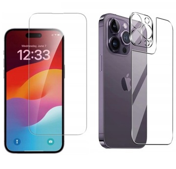 Zestaw 3 Szkieł Ochronnych Hartowanych 9h do Apple iPhone 15