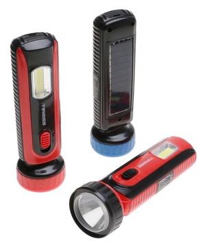 LATARKA AKUMULATOROWA COB LED 1W ŁADOWANA SOLARNA USB 1200mAh TIROSS TS2220