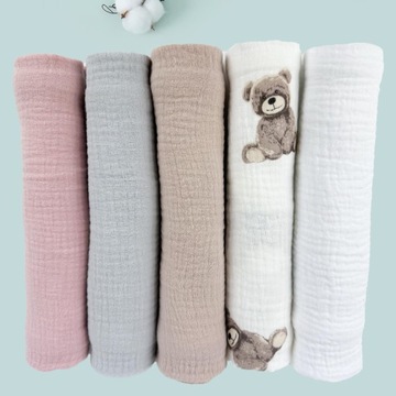 Подгузники Plumeri Muslin, набор из 5 цветов, 70х70 см.