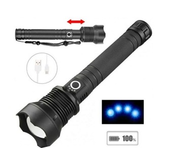 МЕГА МОЩНЫЙ ТАКТИЧЕСКИЙ СВЕТОДИОДНЫЙ ФОНАРЬ С USB АККУМУЛЯТОРОМ
