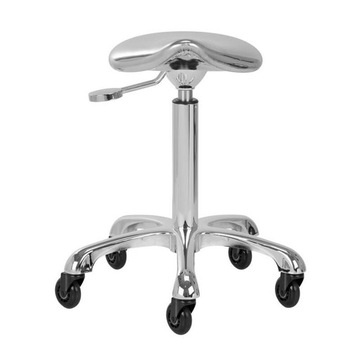 TABORET KOSMETYCZNY FRYZJERSKI NA KÓŁKACH SOIDŁO GABBIANO SREBRNY