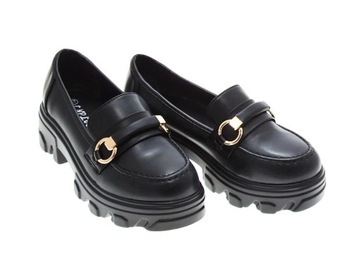 ЧЕРНЫЕ МОКАСИНЫ НА ПЛАТФОРМЕ ЖЕНСКИЕ, размер 40