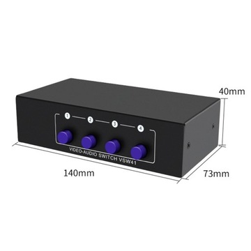 4-полосный AV-переключатель RCA 4 в 1 из 4-полосный аудиоадаптер для проигрывателя компакт-дисков, DVD-плеера