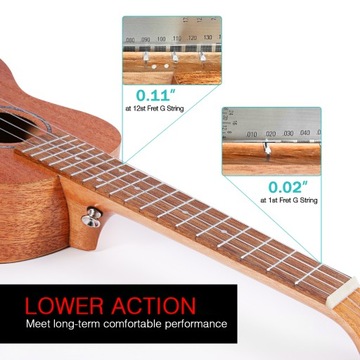 Комплект акустической гавайской гитары Ammoon 23 дюйма из красного дерева