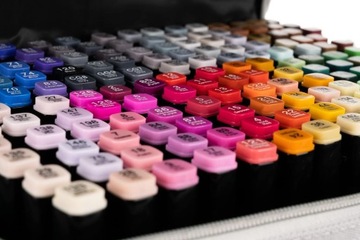 Спиртовые маркеры, набор 80 шт. в пакете, разноцветные Promarkers.