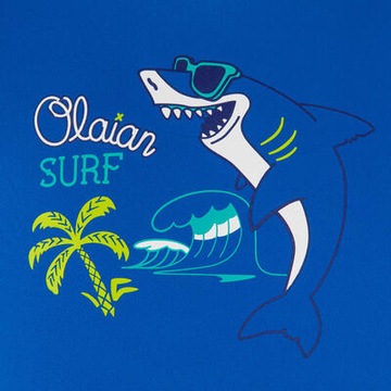 Детская УФ-футболка для серфинга Olaian Shark 100 с длинным рукавом