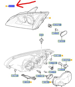 LAMPA PRZÓD LH CHROM FORD FOCUS C-MAX 2004-08