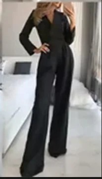 White Elegant Office Ladies Jumpsuit Autumn Winter
