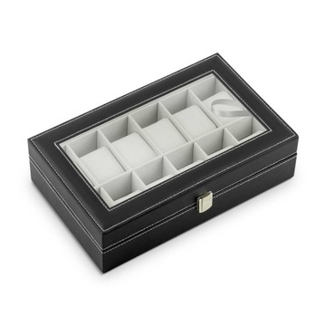 PUDEŁKO NA ZEGARKI SZKATUŁKA ORGANIZER ETUI 12 szt. ELEGANCKIE