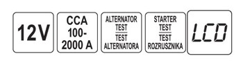 Elektroniczny tester akumulatorów 12V Yato YT-83114
