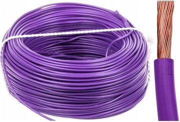 Przewód linka kabel jednożyłowy LGY 1 1mm 1mm2 fioletowy 1x1 1m