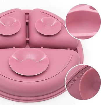 СИЛИКОНОВАЯ ТАРЕЛКА С ПРИСОСКОЙ ДЕТСКАЯ, РОЗОВАЯ