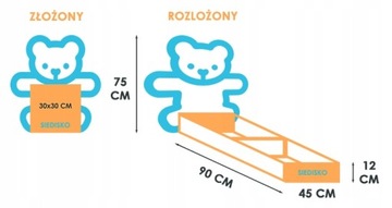 -30% GRANATOWE KRZESŁO DLA CHŁOPCA MIŚ PODNÓŻEK XL