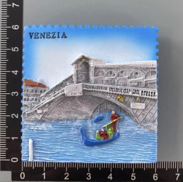 Imán de refrigerador de resina 3D de Italia, pegatinas de recuerdos