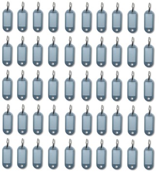 BRELOK identyfikator do kluczy 50 sztuk SZARY