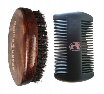 Kartacz Szczotka do brody BEARD BROSS włos dzika+grzebień drewniany GRATIS