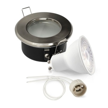 Zestaw oprawa halogenowa LUMO11 mat chrom + LED GU10 5W NB PREMIUM