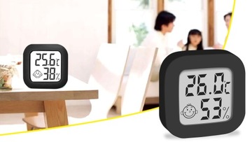 CYFROWY TERMOMETR HIGROMETR POKOJOWA STACJA POGODY POGODOWA Z WYŚWIETLACZEM