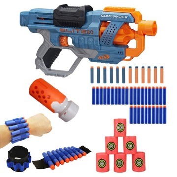 NERF COMMANDER RD-6 + TŁUMIK+ CELE+OPASKA+STRZAŁKI