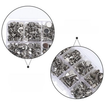 1 КОРОБКА КРУГЛЫХ ЗАКЛЕПОК. КНОПКА ДЛЯ РАБОТЫ. МЕТАЛЛИЧЕСКАЯ ЗАКЛЕПКА.