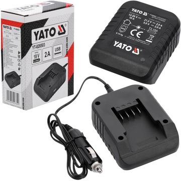 YATO ŁADOWARKA SAMOCHODOWA AKUMULATORÓW SYSTEMU 18V DO GNIAZDA ZAPALNICZKI