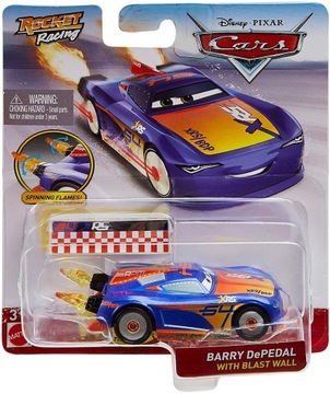Mattel AUTA CARS XRS Barry DePedal with Blast Wall