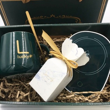 НАБОР ПОДОГРЕВАТЕЛЯ ДЛЯ КОФЕ, ЧАЯ, КРУЖКА, ЛОЖКА, ПОДАРОК