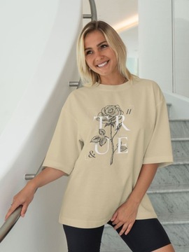 T-SHIRT OVERSIZE LUŹNA KOSZULKA RÓŻA BASIC XXL SUKIENKA JAKOŚĆ