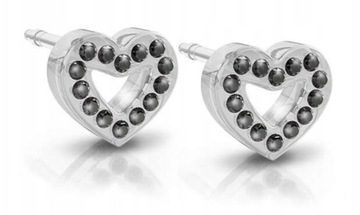 BLOMDAHL KOLCZYKI HIPOALERGICZNE PLASTIK MEDYCZNY Brilliance Heart Jet 10mm