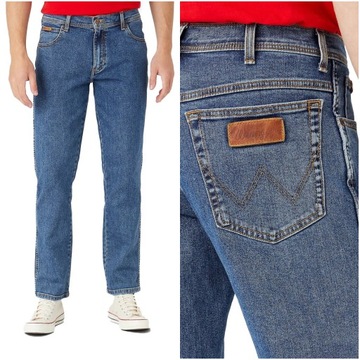 WRANGLER TEXAS MĘSKIE SPODNIE JEANSOWE STONEWASH W12133010 W35 L30