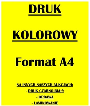 DRUKOWANIE KOLOROWE , Format A4 , DRUK - 1 strona A4