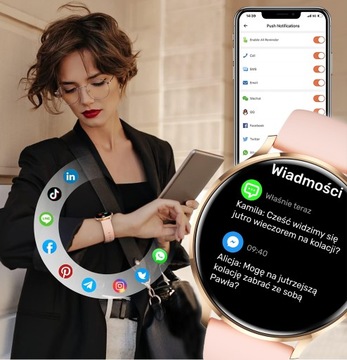ЖЕНСКИЕ СМАРТ-ЧАСЫ С ФУНКЦИЕЙ ВЫЗОВА СПОРТИВНОЕ МЕНЮ ИЗМЕРЕНИЯ ЧСС PL SMART WATCH