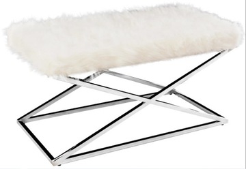 Ławka Pufa Pikowana Ława Glamour SZARA 100 cm Pik