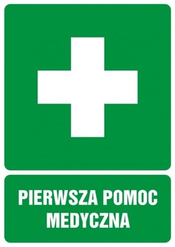 Pierwsza pomoc medyczna znak folia 10,5x14,8