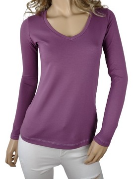 Gładka bluzka LaTynka KOLORY dekolt serek 36-50