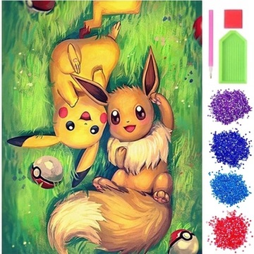 HAFT DIAMENTOWY MOZAIKA 5D POKEMON PIKACHU