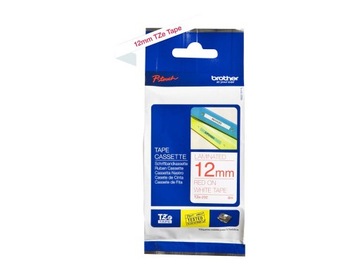 Brother TZE232 TZE-232 12mm czerwony na białym 8m
