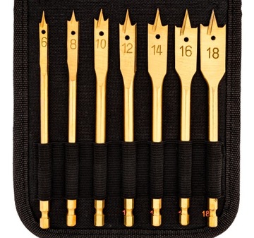 НАБОР СВЕРЛ С ПЛОСКИМ ПЕРЬЕВЫМ ПОЛОЖЕНИЕМ СВЕРЛА ДЛЯ ДЕРЕВА 16 шт.