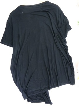 BD30 elegancka bluzka damska czarna asymetryczna wyszczuplająca 5XL 52