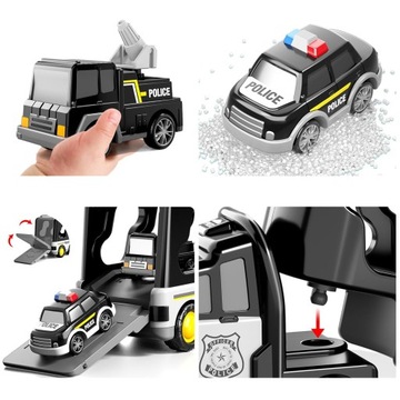 Игрушечная полицейская машина 7 в 1 со звуковыми и световыми эффектами. Автомобильный вертолет с инерционным приводом