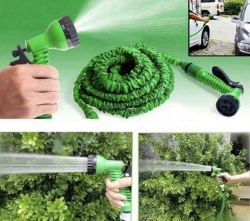 WĄŻ OGRODOWY ROZCIĄGLIWY 10M-30M + PISTOLET SZLAUF