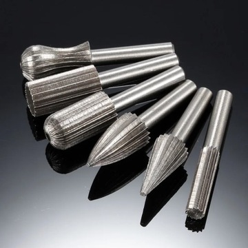 НАБОР КОНЦЕВЫХ ФРЕЗ ДЛЯ МЕТАЛЛИЧЕСКИХ НАПИЛЬНИКОВ HSS, 6 шт.