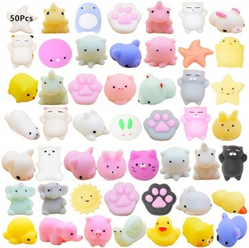 50 Pcs Squishy Toys Mochi Squishies Stress Relief