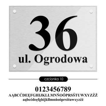 Tablica adresowa adres 3D numer na dom 40x30 szczotkowane aluminium
