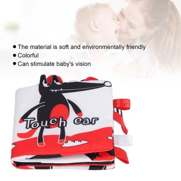 Детская книжка из ткани с мультяшным узором, детская ткань R9