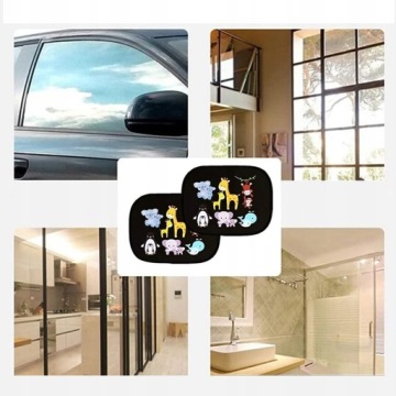 АВТОМОБИЛЬНЫЕ СОЛНЦЕЗАЩИТНЫЕ КОЗЫРЕКИ, ЧЕРНЫЕ, С УЗОРОМ ИЗ МУЛЬТФИЛЬНЫХ ЖИВОТНЫХ